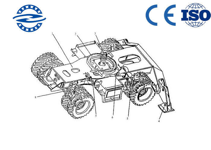 ลูกกลิ้งแบบจุดเดียวแบบสี่จุด Slewing Bearing เกียร์ภายนอกสำหรับโหลดตามแนวแกน CRB3010