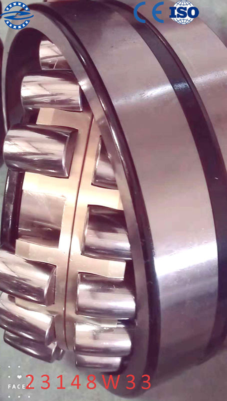 แบริ่งลูกกลิ้งทรงกลมกรงทองเหลือง 23148 ​​W33 / MB Parallel Bore Type 240 * 400 * 128MM