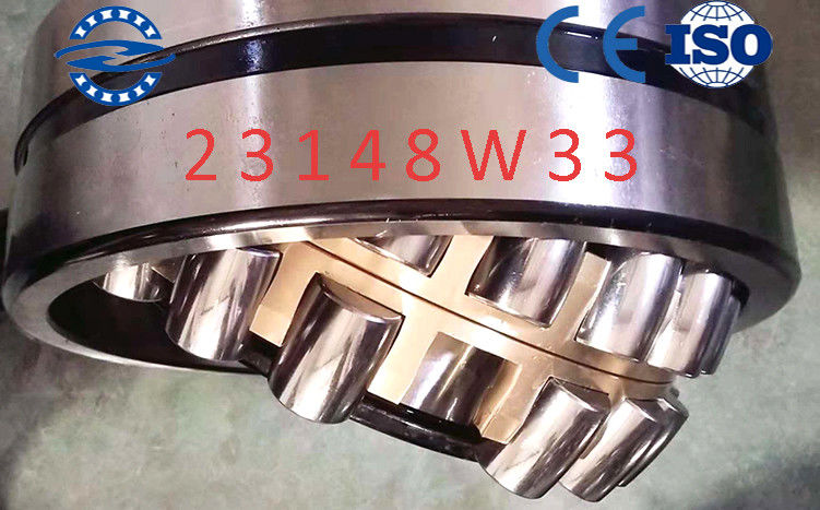 แบริ่งลูกกลิ้งทรงกลมกรงทองเหลือง 23148 ​​W33 / MB Parallel Bore Type 240 * 400 * 128MM