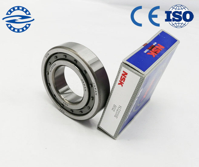 NJ208E แบริ่งลูกกลิ้งทรงกระบอกสำหรับเครื่องจักรก่อสร้างขนาด 40 * 80 * 18mm