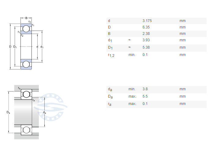 R144 ZZ ตลับลูกปืนเม็ดกลมร่องลึกขนาดเล็ก ขนาด 3.175x6.35x2.799mm เปิด RI418